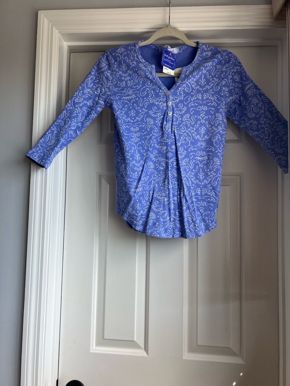 Fresh Produce women’s top shirt Oceanwaves Henley periwinkle NWT